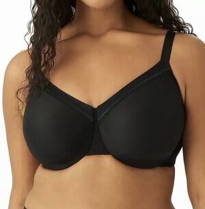 Wacoal 855213 Perfect Primer Full Figure Underwire Bra Black Size 44DD